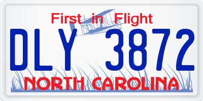 NC license plate DLY3872