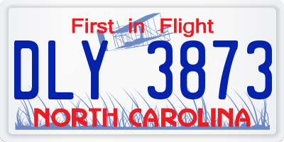 NC license plate DLY3873
