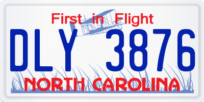 NC license plate DLY3876