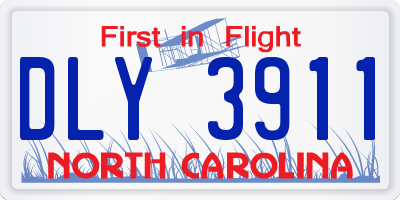 NC license plate DLY3911