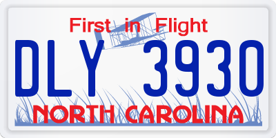 NC license plate DLY3930