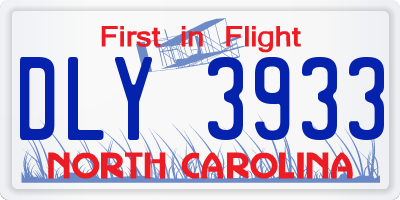 NC license plate DLY3933