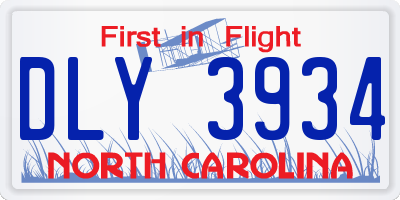 NC license plate DLY3934