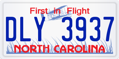 NC license plate DLY3937