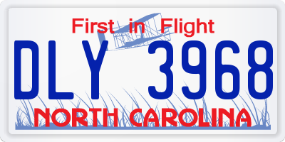 NC license plate DLY3968