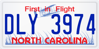 NC license plate DLY3974