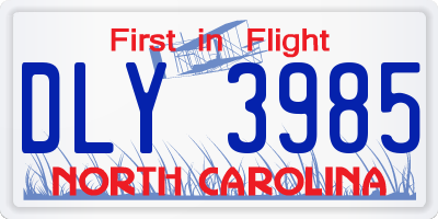 NC license plate DLY3985