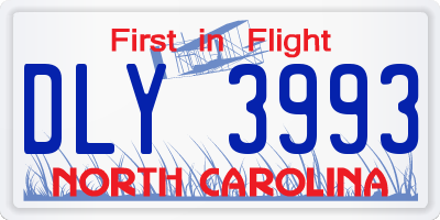 NC license plate DLY3993