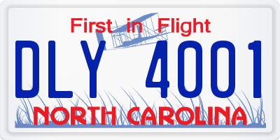 NC license plate DLY4001