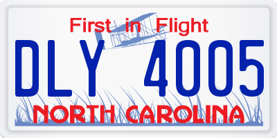 NC license plate DLY4005