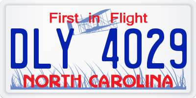 NC license plate DLY4029