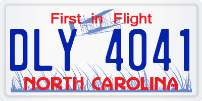 NC license plate DLY4041