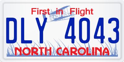 NC license plate DLY4043