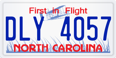 NC license plate DLY4057