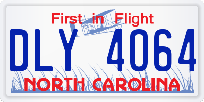 NC license plate DLY4064