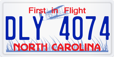 NC license plate DLY4074