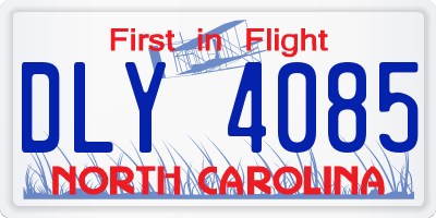 NC license plate DLY4085