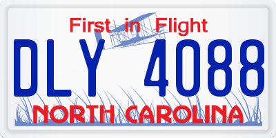NC license plate DLY4088