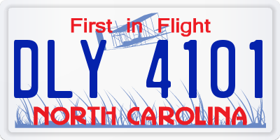 NC license plate DLY4101
