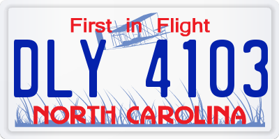 NC license plate DLY4103