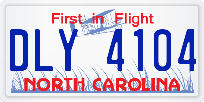 NC license plate DLY4104