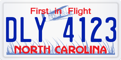 NC license plate DLY4123