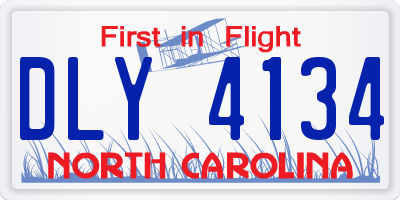 NC license plate DLY4134
