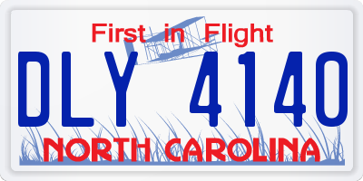 NC license plate DLY4140