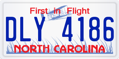 NC license plate DLY4186