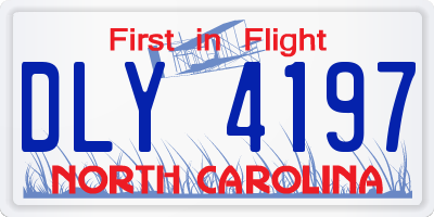 NC license plate DLY4197