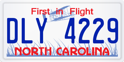 NC license plate DLY4229