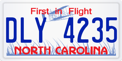NC license plate DLY4235