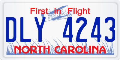 NC license plate DLY4243