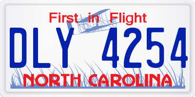 NC license plate DLY4254