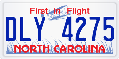 NC license plate DLY4275