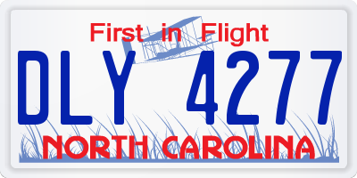 NC license plate DLY4277