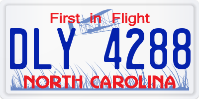 NC license plate DLY4288