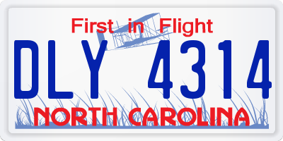 NC license plate DLY4314