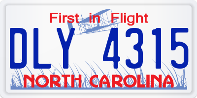 NC license plate DLY4315