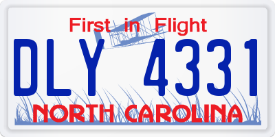 NC license plate DLY4331