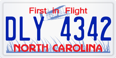 NC license plate DLY4342