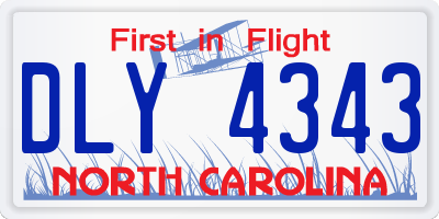 NC license plate DLY4343