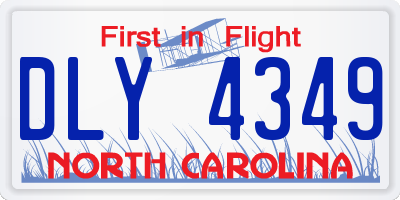 NC license plate DLY4349