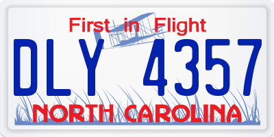 NC license plate DLY4357