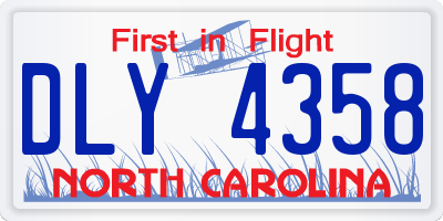 NC license plate DLY4358
