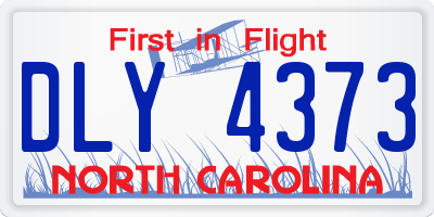 NC license plate DLY4373