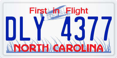 NC license plate DLY4377