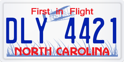 NC license plate DLY4421