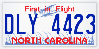 NC license plate DLY4423