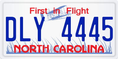 NC license plate DLY4445